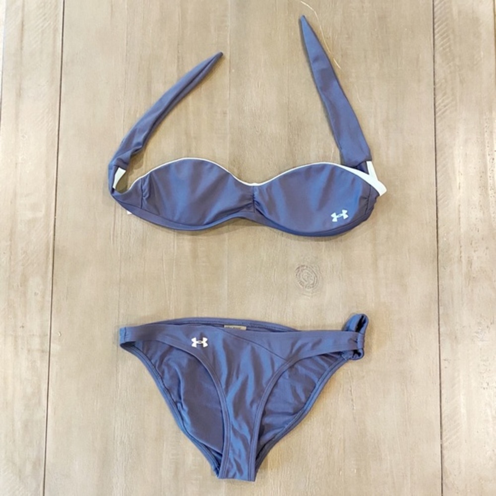 Under Armour Swimwear Bikini Set top medium 34-36 B tie back, bottoms Large.